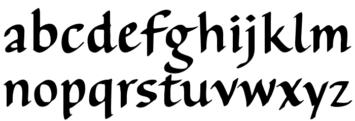 AuthorCalligraphyOpti-Regular Font LOWERCASE