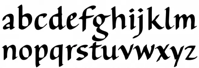 AuthorCalligraphyOpti-Regular फ़ॉन्ट लोअरकेस