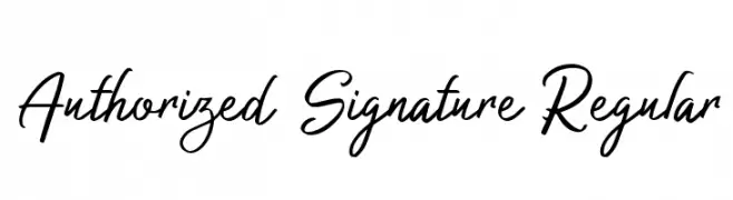 Authorized Signature Regular  नि: शुल्क फ़ॉन्ट्स डाउनलोड