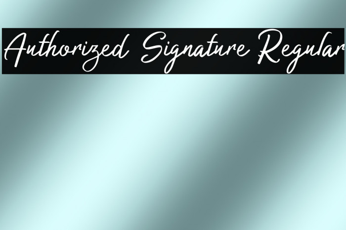 Authorized Signature Regular Example 1