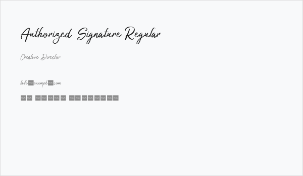 Authorized Signature Regular Business Card