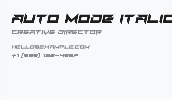 Auto Mode Italic Business Card