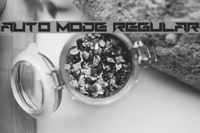 Auto Mode Regular Font examples