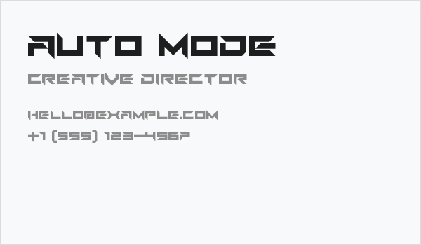 Auto Mode Business Card
