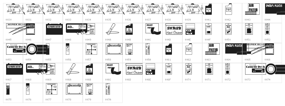 Auto Store JL Character Map