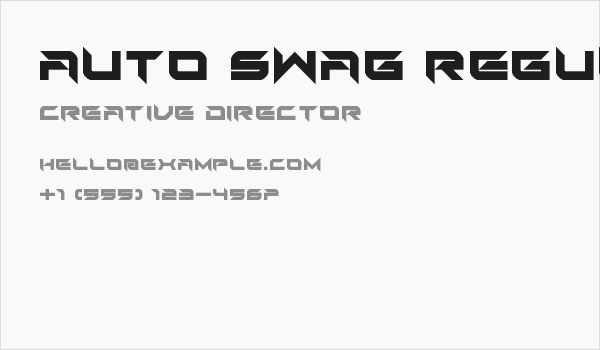 Auto Swag Regular Business Card