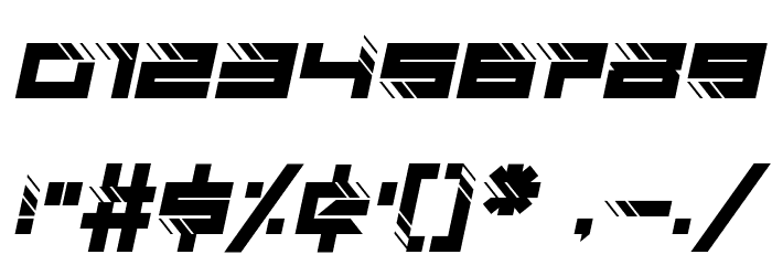 Auto Techno Italic Font OTHER CHARS