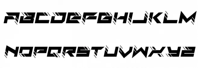 Auto Techno Italic Schriftart Groß
