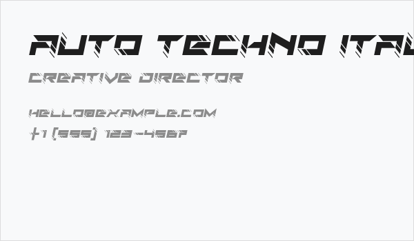 Auto Techno Italic Business Card