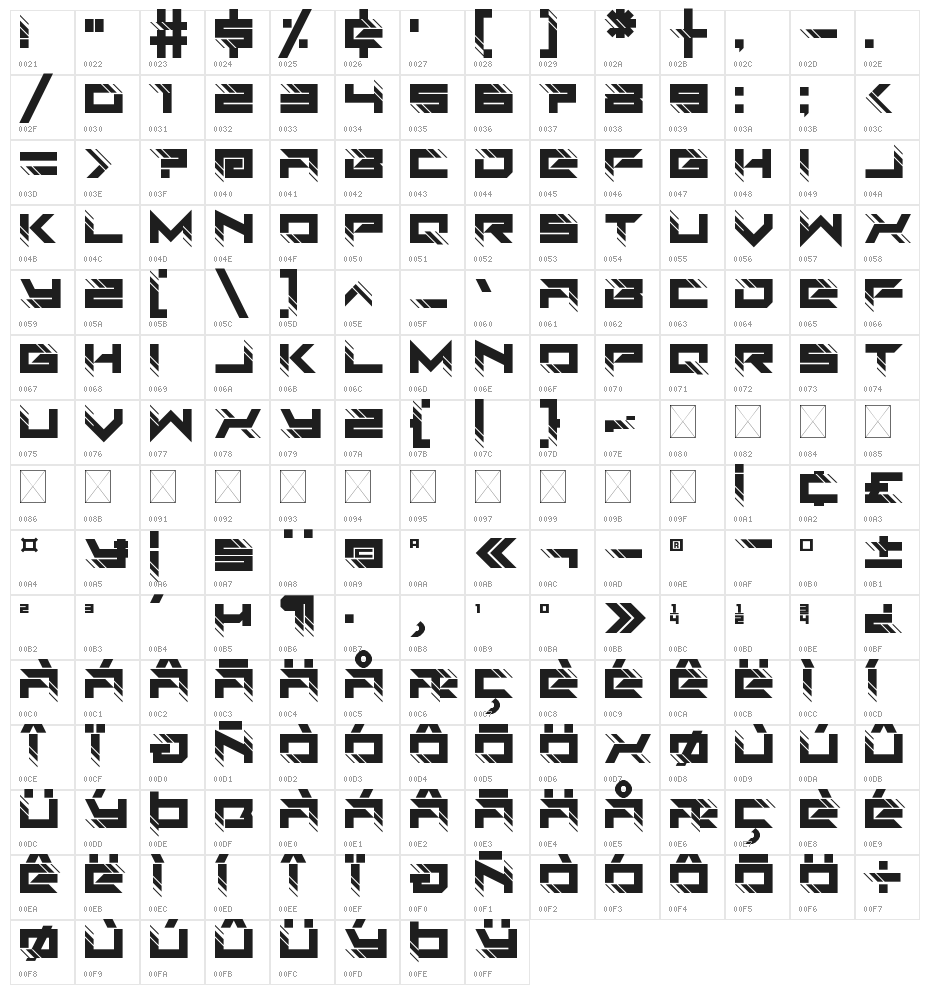 Auto Techno Character Map