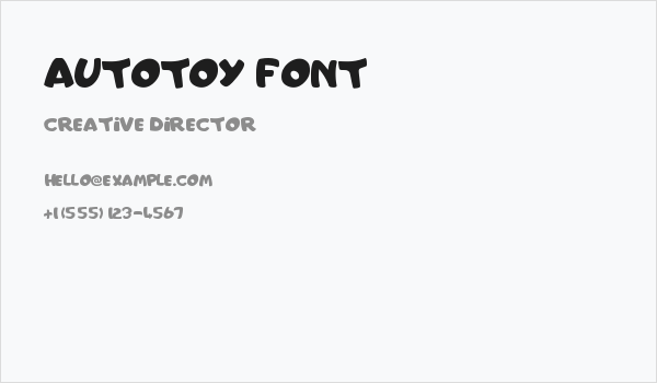 AutoToy font Business Card