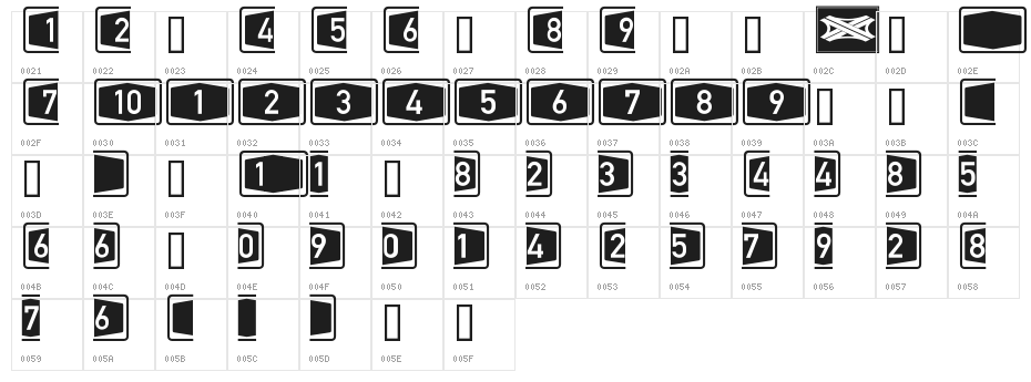 Autobahnen Character Map