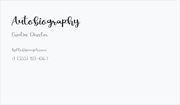 Autobiography Business Card