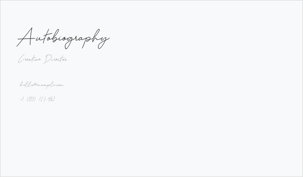 Autobiography Business Card