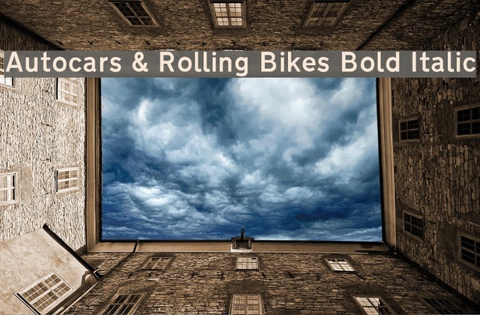 Autocars & Rolling Bikes Bold Italic Font examples
