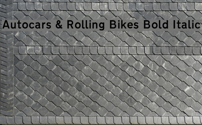 Autocars & Rolling Bikes Bold Italic Font examples