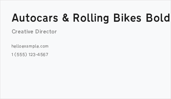 Autocars & Rolling Bikes Bold Italic Business Card