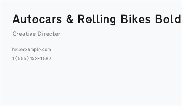 Autocars & Rolling Bikes Bold Business Card