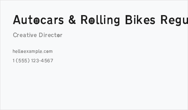 Autocars & Rolling Bikes Regular Business Card