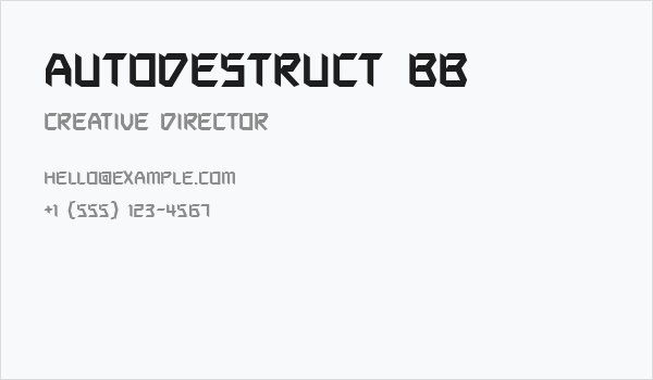 Autodestruct BB Business Card