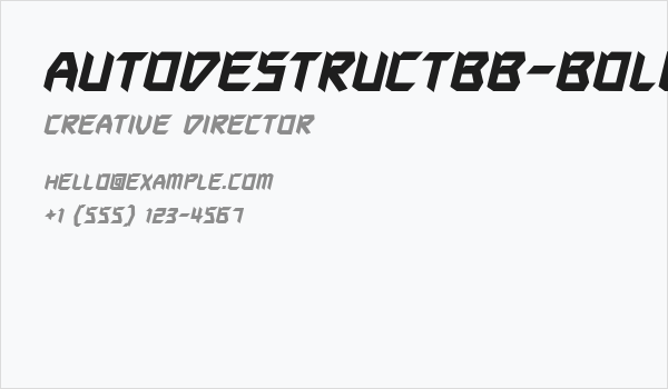AutodestructBB-Bold Business Card