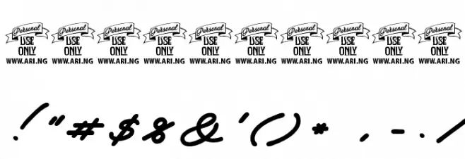 Autograf PERSONAL USE ONLY Font Alte caractere
