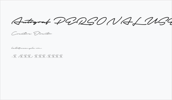 Autograf PERSONAL USE ONLY Business Card