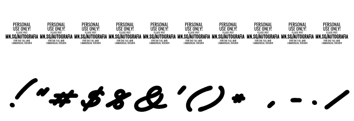 Autografia PERSONAL USE ONLY Black Font OTHER CHARS