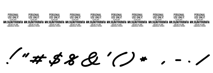Autografia PERSONAL USE ONLY Medium Font OTHER CHARS
