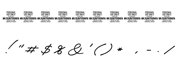 Autografia PERSONAL USE ONLY Thin Font OTHER CHARS