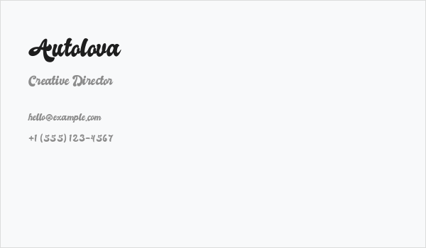 Autolova Business Card
