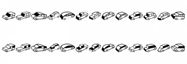 Automobiles Regular फ़ॉन्ट लोअरकेस
