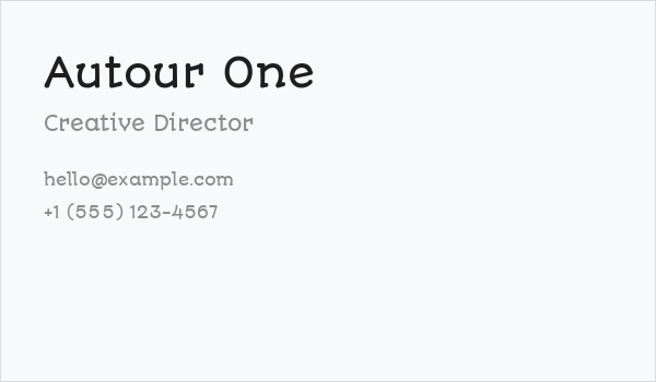 Autour One Business Card