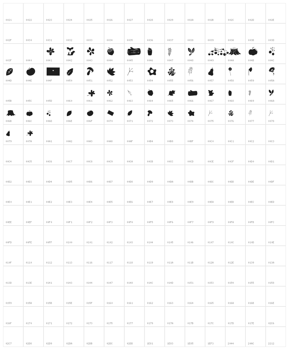 Autumn Days - Personal Use Clipart Character Map