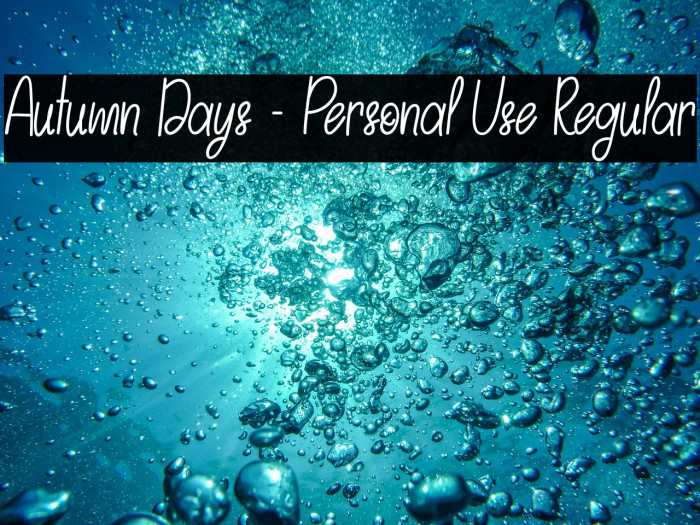 Autumn Days - Personal Use Regular Example 3