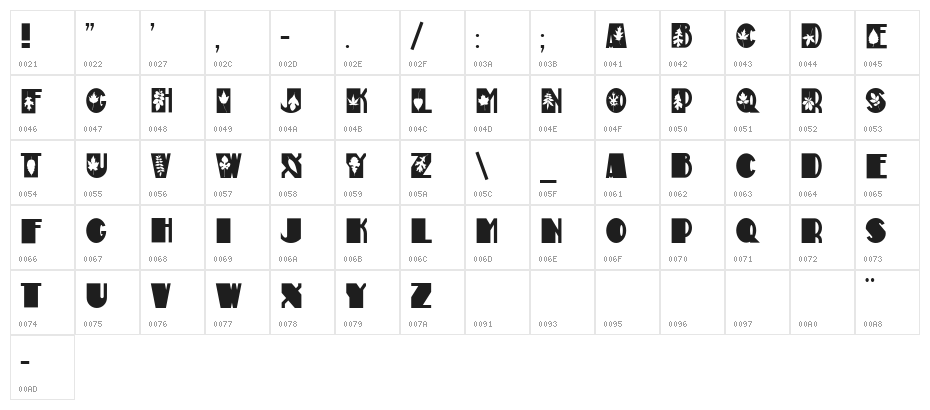 Autumn Deco Character Map