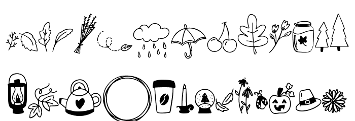 Autumn Dingbats Font LOWERCASE