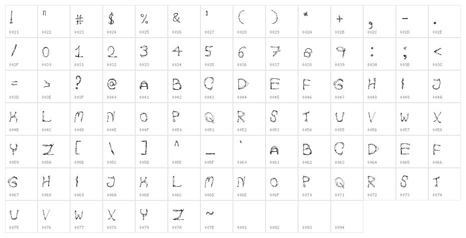 Autumn Pixels Character Map