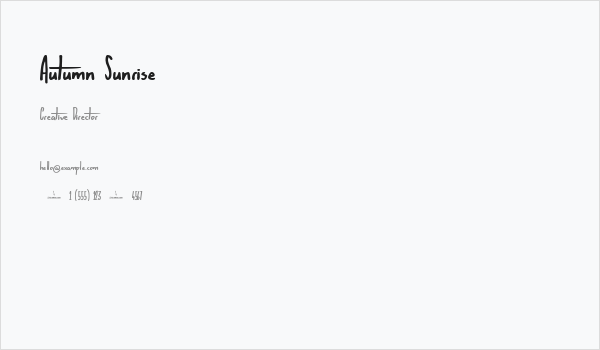 Autumn Sunrise Business Card