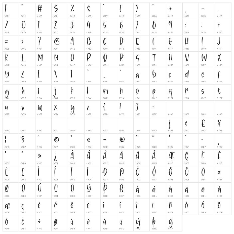 Autumn Sunset Character Map