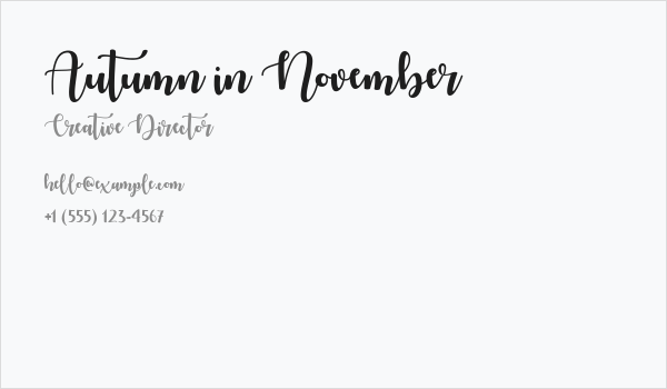 Autumn in November Business Card