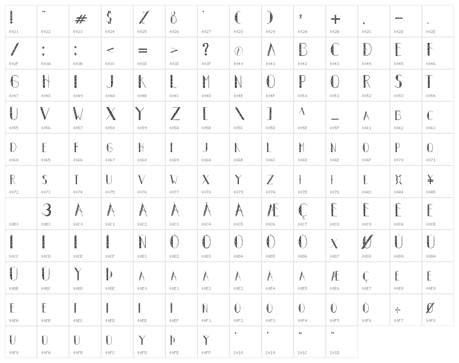 AutumnLeaves Character Map