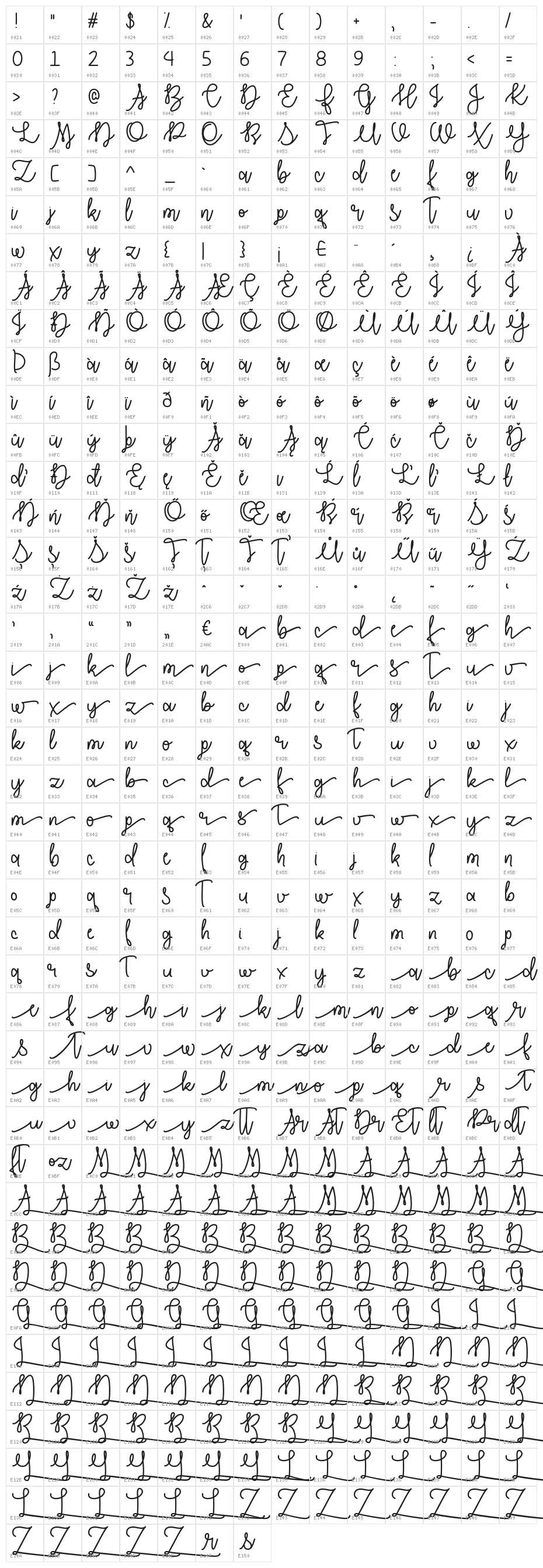 AutumnMoon Character Map