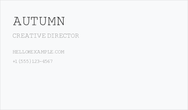 Autumn Business Card