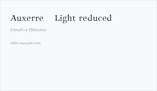 Auxerre 45 Light reduced Business Card