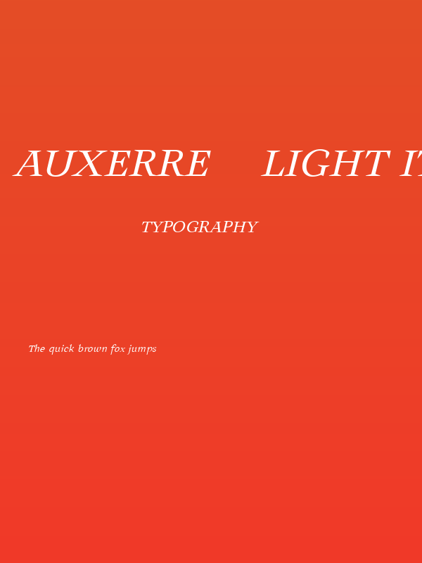 Auxerre 46 Light Italic reduced Poster