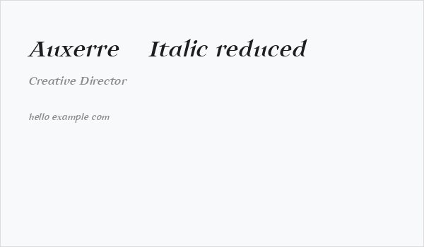 Auxerre 56 Italic reduced Business Card