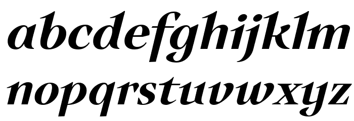 Auxerre 66 Medium Italic reduced Font LOWERCASE