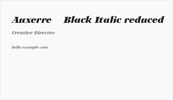 Auxerre 86 Black Italic reduced Business Card