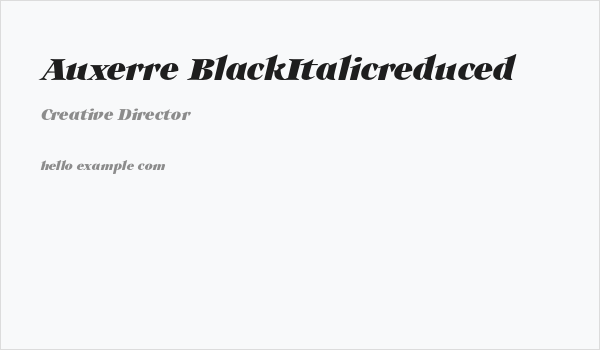 Auxerre-BlackItalicreduced Business Card